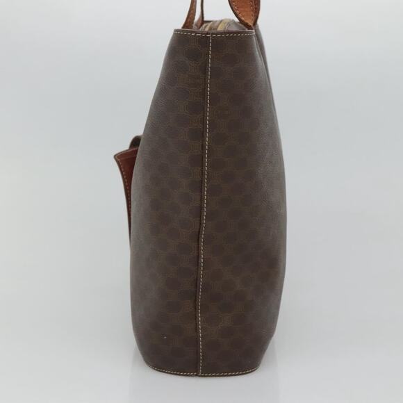 CELINE Macadam Canvas Tote Bag Pvc Leather Brown Gold - Picture 5 of 12